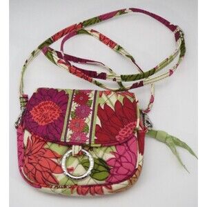 Vera Bradley Pink Floral Crossbody Shoulder Bag Purse Magnetic Closure